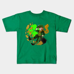 Legend of the Leprechaun - Fantasy legend design Kids T-Shirt